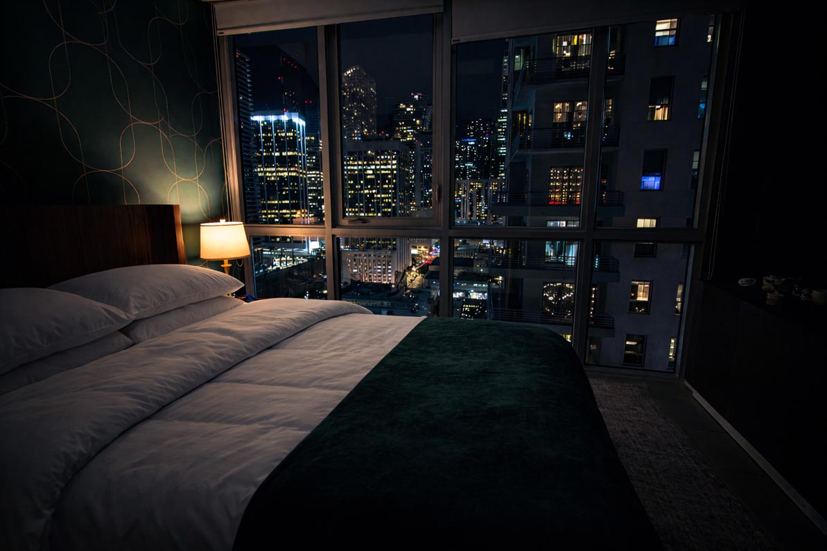 Miami Bedroom at Night